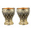 Schnapsglas aus Metall mit Kristallmuster,-Gold 2ST 1