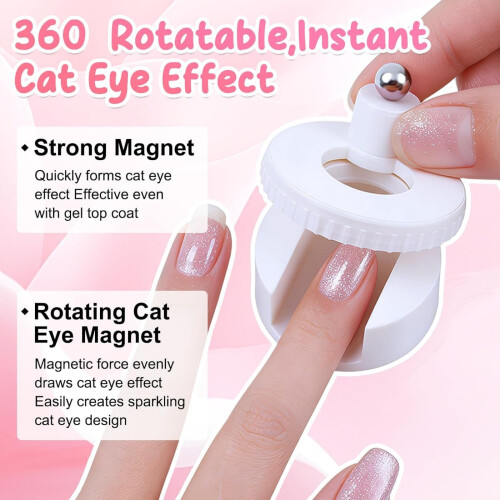 360 Degree Rotating Automatic Magnetic Nail Art Set For-5 2