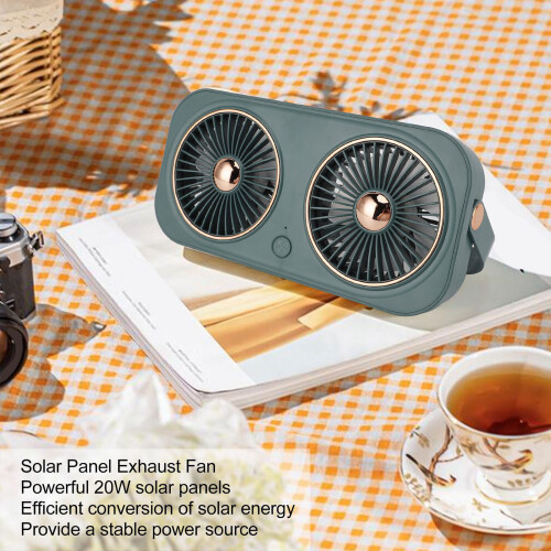Solar Exhaust Fan Waterproof Solar Panel Fan With Double-Green 2