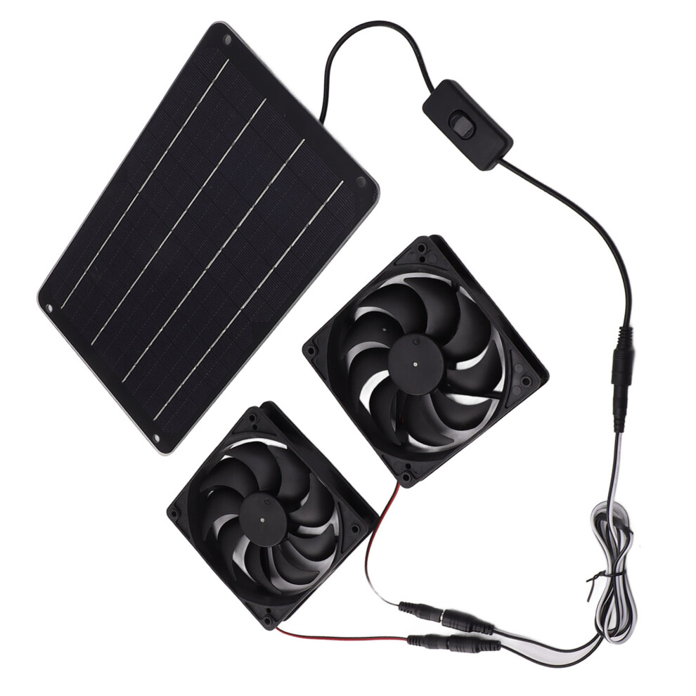 Weatherproof Solars Panel Double Fan Quiet Operation Solars Fan 7754002081637