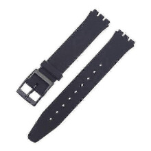 (black) suitable for Ultra-thin Watch Band for Swatch Skin Strap Replacement Pin Buckle 16mm Silicone Rubber Wristband Red Navy Black White Watchband