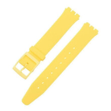 (yellow) suitable for Ultra-thin Watch Band for Swatch Skin Strap Replacement Pin Buckle 16mm Silicone Rubber Wristband Red Navy Black White Watchband