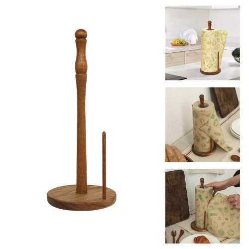 Simple Wood Vertical Tissue Holder Rack Tissue Stand Napkins 2