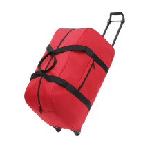 Waterproof Oxford Wheeled Duffel Bag with Retractable Handle, Rolling Travel Suitcase for Men Women, Red