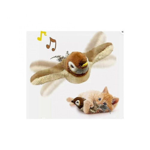 Electronic Interactive Flying Bird Cat Toy Hanging Pet Flapping Wings Sparrow