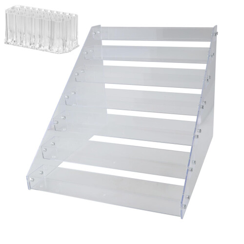 7 Layer Acrylic Paint Storage Organizer Rack for Paint Tubes and Brushes, Clear SpaceSaving Design