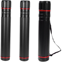 3pcs Expandable Poster Tube Set with Secure Locking Cap Telescoping Art Storage Black