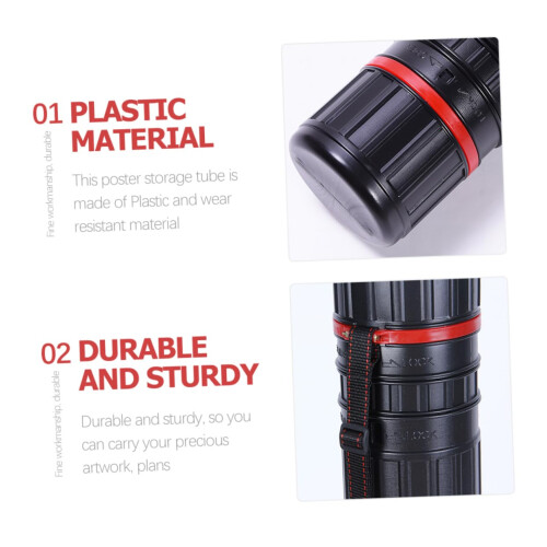 3pcs Expandable Poster Tube Set with Secure Locking Cap Telescoping Art Storage Black 1
