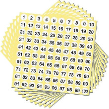 100 Sheets Number Labels Stickers 1-100 Numbers Round Stickers 0.4 Inch Small Self-adhesive Number - Pjun
