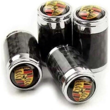 Carbon Fiber Wheel Valve Caps for Porsche Car