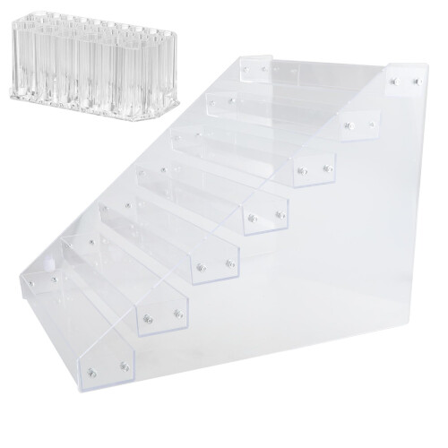 7 Layer Acrylic Paint Storage Organizer Rack for Paint Tubes and Brushes, Clear SpaceSaving Design 2