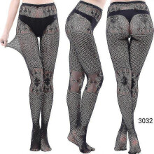 (style 30) 3 Pairs Lace Patterned Tights Fishnet Floral Stockings Small Hole Pattern Leggings Tights Net Pantyhose - Pengj