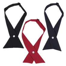 3Stk Damen Schleifen Criss-Cross Polyester Krawatten Mehrfarbig
