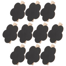 10Stk Holz Memo Clips Schwarze Tafelklemmen Für Restaurant