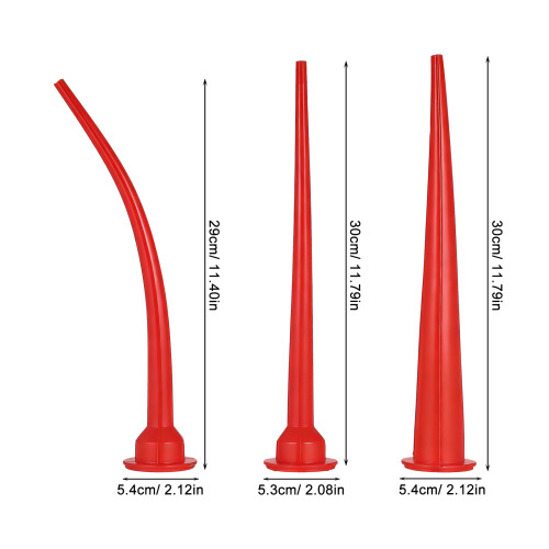 3Stk Caulking Applicator Rote Gummispitzen Verlängert Für Heim 1