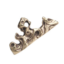 Durable Brass Calligraphy Brush Holder with Elegant Mountain Design, Stable Base for Artists Desktop