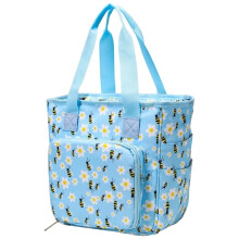 Yarn Storage Bag with Compartments, Knitting and Crochet Organizer Tote with AntiTangle Design and Zipper Closure