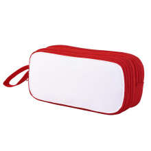 Red 4PCS Pencil Pouch and Makeup Bag Set for Students, DIY Painting Ready, Heat Transfer Design