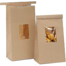 Grease Proof Baking Bags with Window Grease Proof Kraft Paper Bags 50 pcs 5x2.95x9.45 inches Tin Lock Bags, Window Coffee Bags Popco - PJ