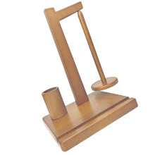 Rotating Wooden Yarn Holder with Phone Stand, Multifunction Knitting Crochet Organizer, Smooth Wood Finish