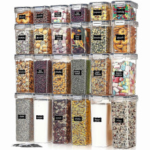 24pcs Ultimate Airtight Food Storage Containers - BPA-Free, Stackable, Leak-Proof Lids - Ideal for Kitchen Pantry Organization, Complete with Reusable