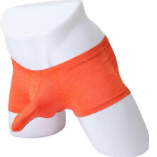 (M,Orange)Jinzhaolai Men Sexy Boxers Briefs Bulges Pouch Panties Underwear Underpants