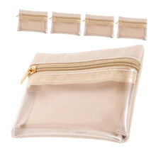 5pcs Mini Travel Jewelry Organizer with Clear Window and Zipper, Flannel Pouch for Earrings Rings Bracelets