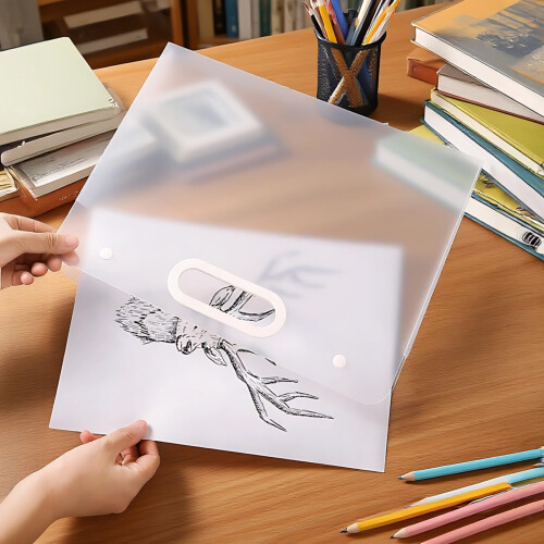 Waterproof Art Portfolio Case with Handle, Durable Plastic Artwork Storage Bag for Designers 1