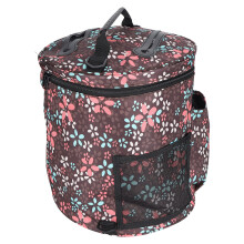 Large Capacity Yarn Storage Bag with Multiple Pockets, Cylindrical Wool Knitting Organizer for Tools and Accessories