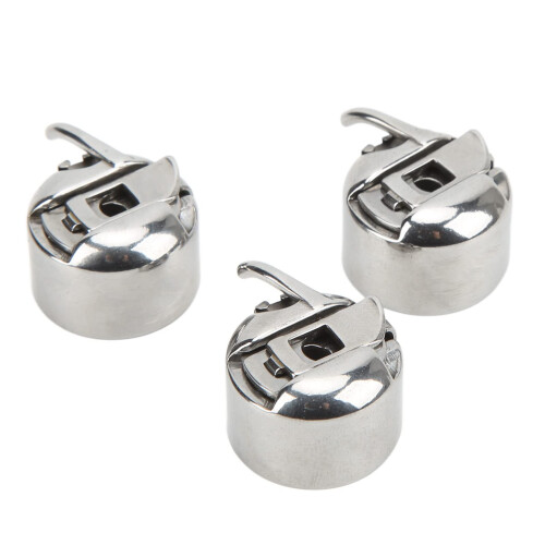 3Pcs Durable Steel Sewing Machine Bobbin Case Set, Easy Installation Replacement for Front Bobbin System