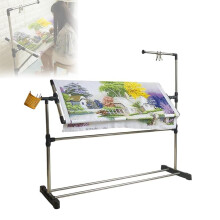Adjustable Embroidery Floor Stand with Pulley, 360 Height Cross Stitch Frame, Stainless Steel Holder for Sewing and Art Projects