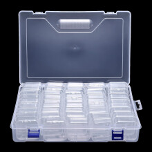 Clear Plastic Bead Organizer Box with Hinged Lids, Jewelry Storage Containers Set of 45 for DIY Craft and Small Parts