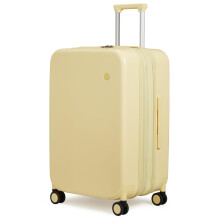 24 Inch Expandable Checked Luggage with 360 Spinner Wheels, Durable PC Hardside Suitcase with TSA Lock, Lark Yellow
