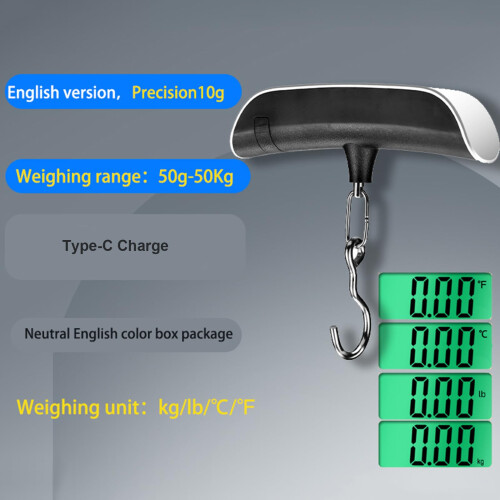 Digital Luggage Scale 50kg with Backlit LCD Display, Precision Sensor and TypeC Rechargeable Port 2