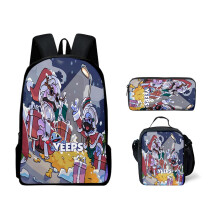 Boys 3 Piece School Backpack Set with Pencil Case, Durable Nylon, Hide and Seek Pattern, Lightweight Design
