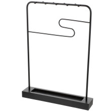 Iron Brush Pen Holder for Calligraphy, Durable Black Metal Rack with Organized Brush Storage and Tip Protection