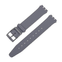 (gray) suitable for Ultra-thin Watch Band for Swatch Skin Strap Replacement Pin Buckle 16mm Silicone Rubber Wristband Red Navy Black White Watchband