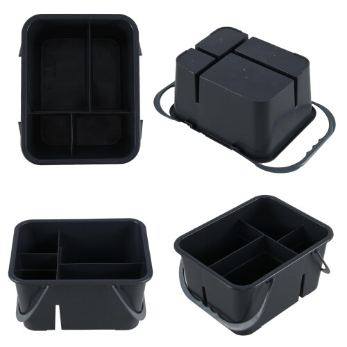 Large Plastic Cleaning Caddy with Handle, Durable Multipurpose Cleaning Supplies Organizer, Gray 2