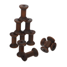 10 Pack Wooden Thread Spools, Antique Sewing Bobbins, Smooth Winding for Sewing and Embroidery