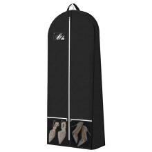 70' Wedding Dress Garment Bag with Shoe Pockets, Extra Long Breathable Dustproof Travel Organizer for Gowns