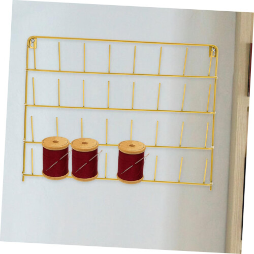 Wall Mounted Thread Rack Organizer 32 Spool Metal Holder for Sewing Room Durable Space Saver 2