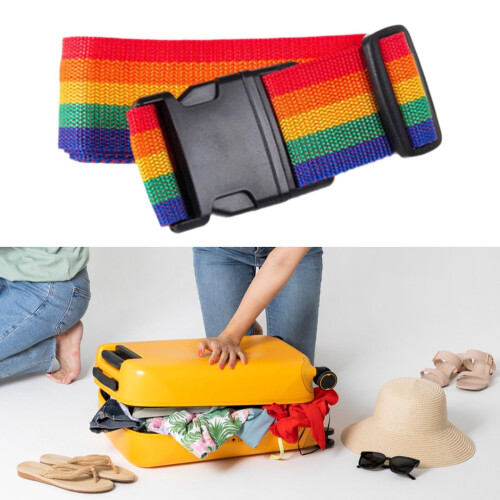 Adjustable Luggage Strap for Travel, 2M Durable Suitcase Belt with Quick‑Release Buckle, Multicolor 2