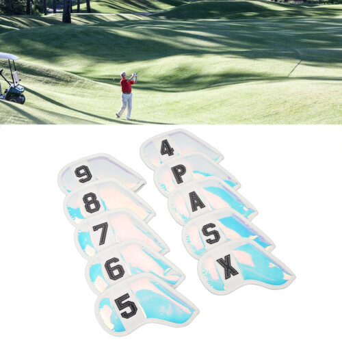 10Pcs PU Golf Head Covers 17.5x11.5 cm White Edge 2