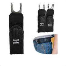 (2pcs, Black) SQLX Invisible Tactical Metal Hook Elastic Belt - Unisex Buckle-Less Waistband for Outdoor Work & EDC Gear Hk