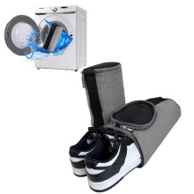 Shoe Washing Bag for Washer and Dryer 2pcs Grey Sneaker Laundry Bag with Lockable Zipper and 360 Gentle Cleaning