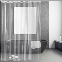 (transparent) Anti-mold Shower Curtain With Weight Magnet Below, 0.2mm [180x200cm] Waterproof Antibacterial