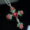 Collier pendentif crucifix gothique en argent antique avec 5