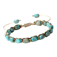 Elegante armband met onregelmatige stenen kralen en-Meer Blauw