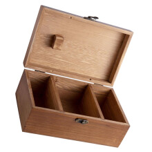 Vintage Wooden Sewing Box with Organized Needle Storage for Home Crafts and Sewing Projects