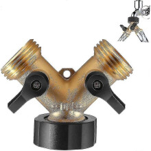 Y Hose Connector Double Washing Machine Faucet Y Splitter 2 Way 3/4"connect 2 Appliances Garden Faucet Tub Adapter - PR